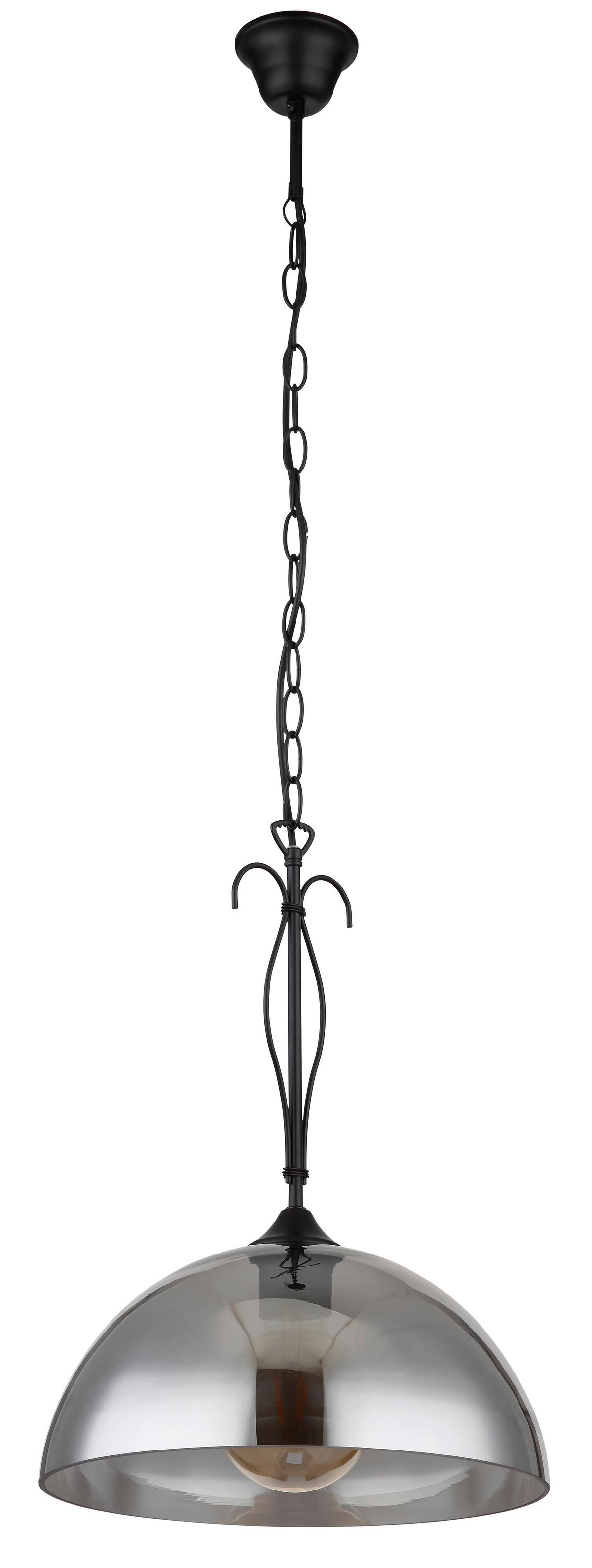 Hängeleuchte Cottage Schwarz max. 40 Watt - Schwarz, KONVENTIONELL, Glas/Metall (30/120cm) - Globo