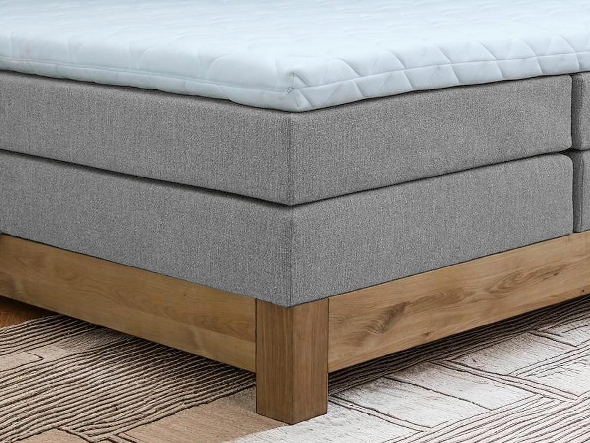 Boxspringbett Cloud Grau ca. 160x200cm - Eichefarben/Grau, KONVENTIONELL, Holz/Holzwerkstoff (160/200cm) - Premium Living