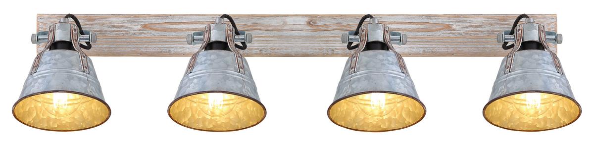 Reflektor 15366z-4 - bela/barve cinka, Trendi, kovina/les (82/17,5/24cm)