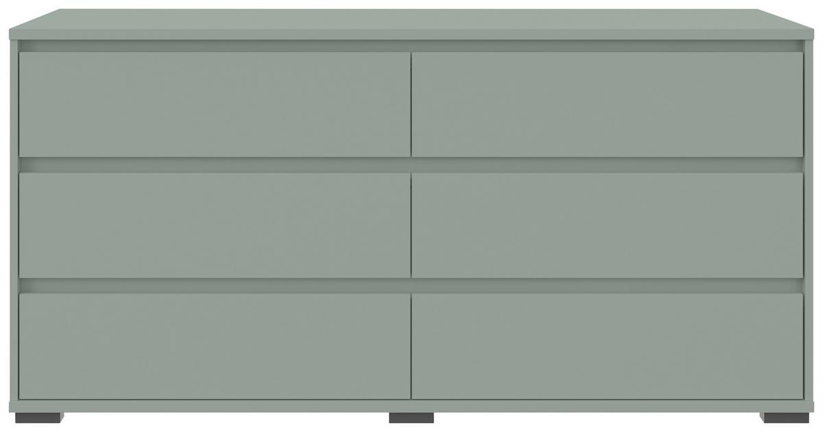 KOMODA SZEROKA LINE - antracytowy/szarozielony, Design, materiał drewnopochodny/tworzywo sztuczne (160,1/78,9/48cm) - Carryhome