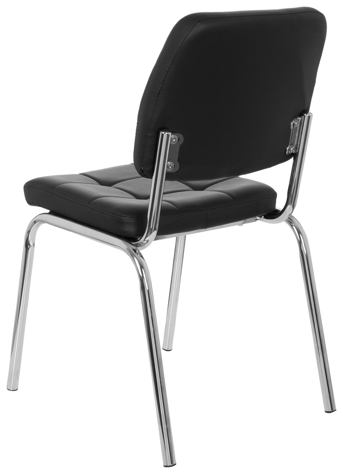Konferenčni Stol Piceno V, Črna - barve kroma/črna, Moderno, kovina/tekstil (46/87/50cm) - MID.YOU