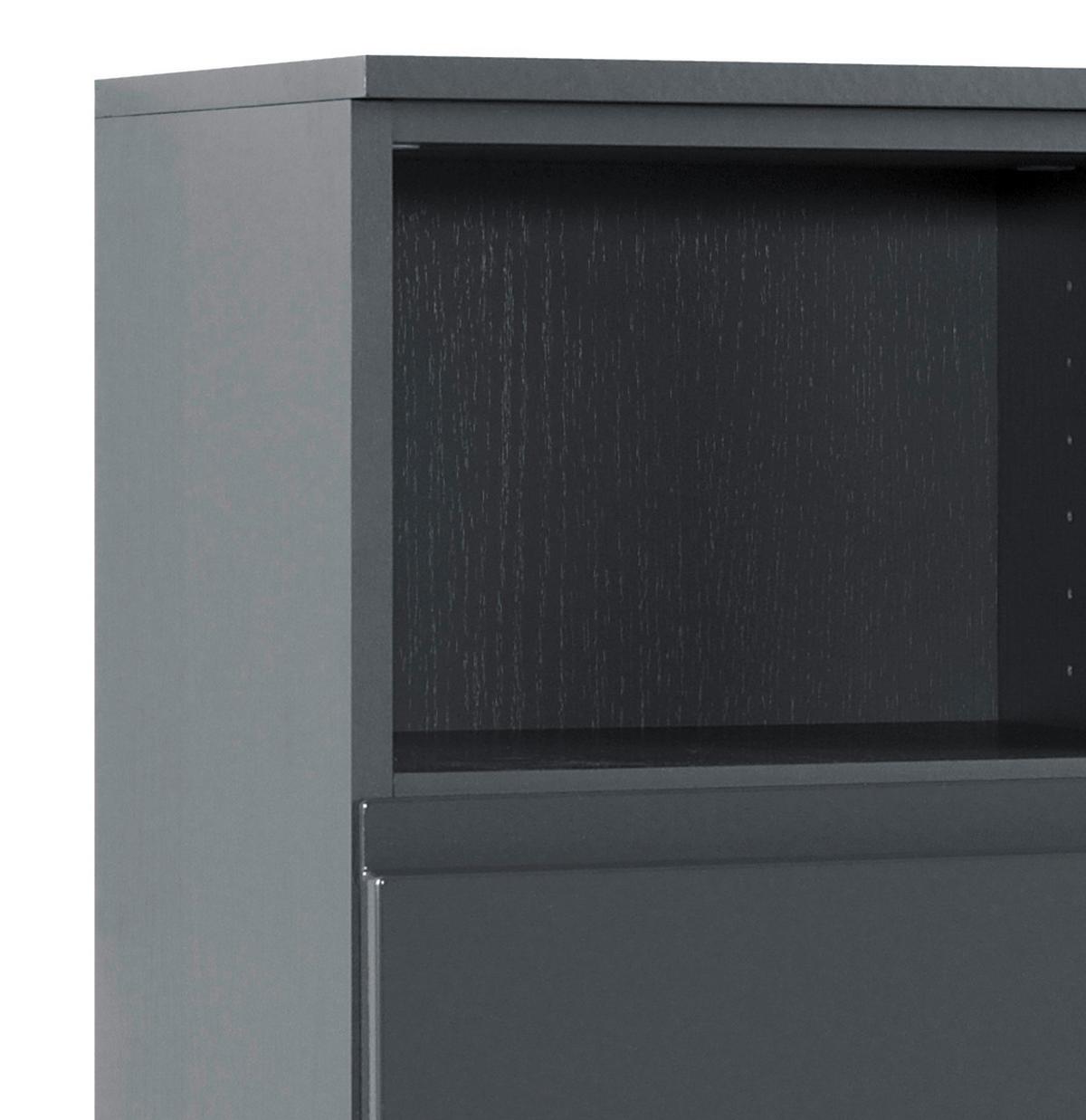 Midischrank in Grau 'Cardiff' - Graphitfarben, Design, Holzwerkstoff (65/130/35cm) - Held