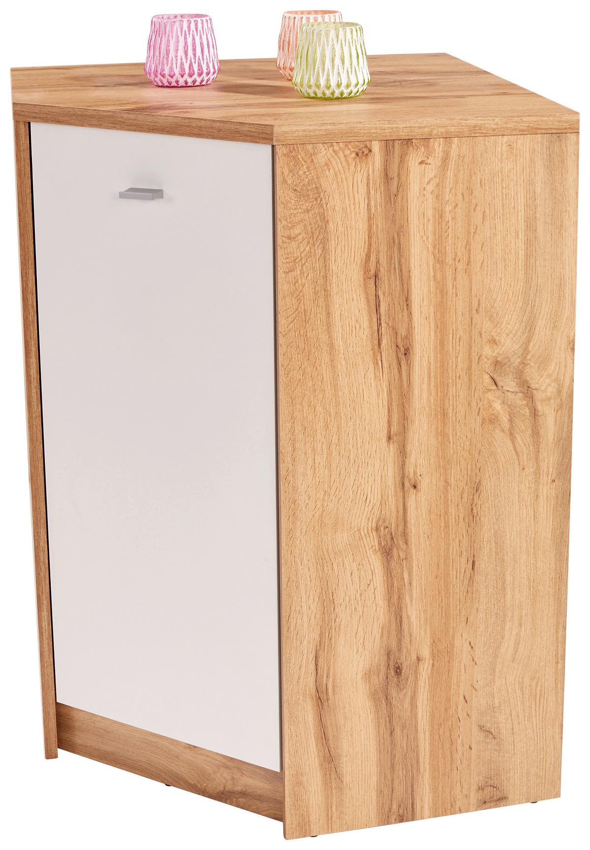 Kotna Komoda 4-you New, Bela, Barva Hrasta - barve kroma/črna, Moderno, umetna masa/leseni material (60,9/85,4/60,9cm) - Mömax