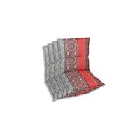 Sesselauflagenset Grau/Rot, 4-teilig - Rot/Hellgrau, Basics, Textil (50/7/100cm)