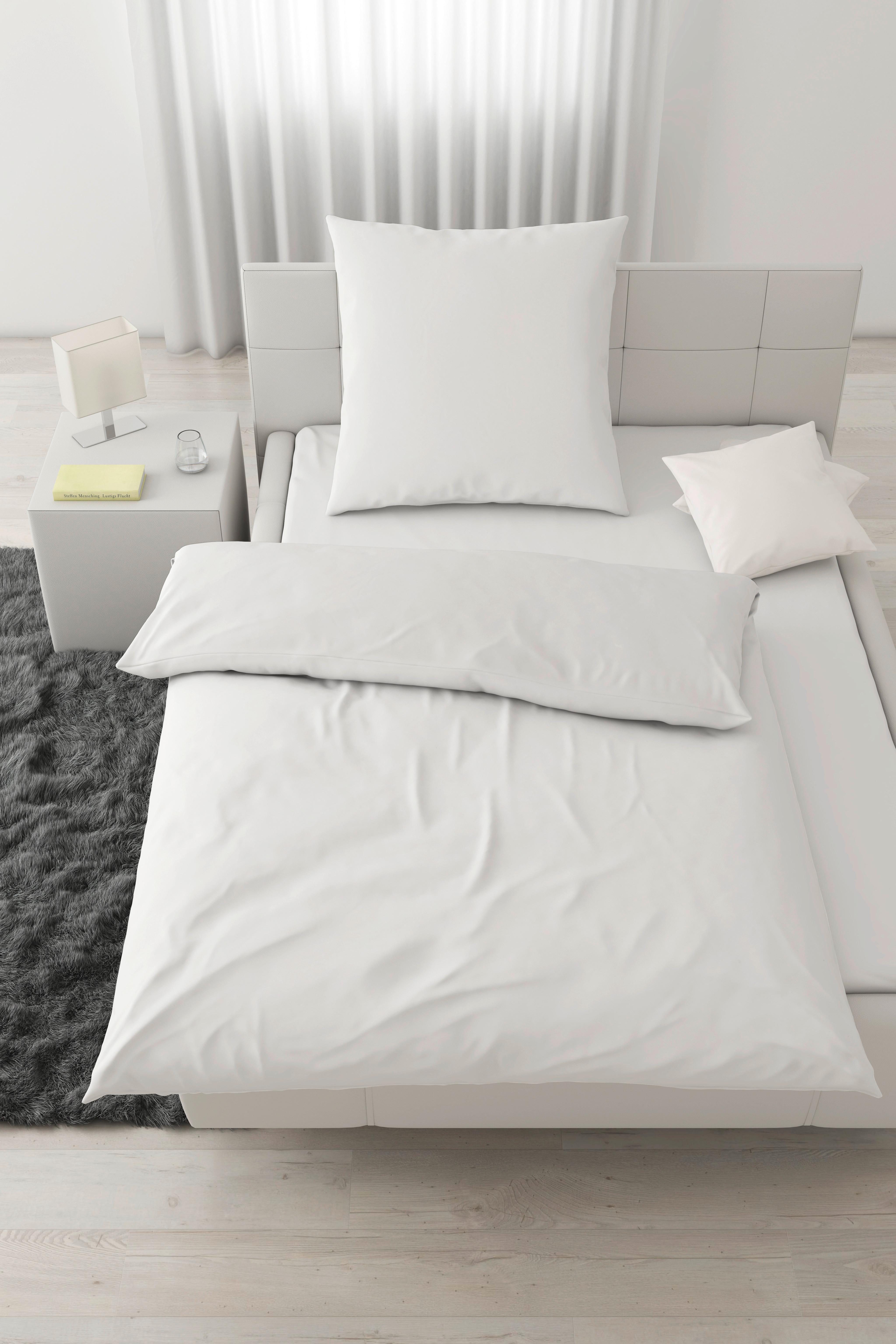Bettwäsche Iris XL Weiß ca. 155x220cm - Weiß, MODERN, Textil (155/220cm) - Modern Living