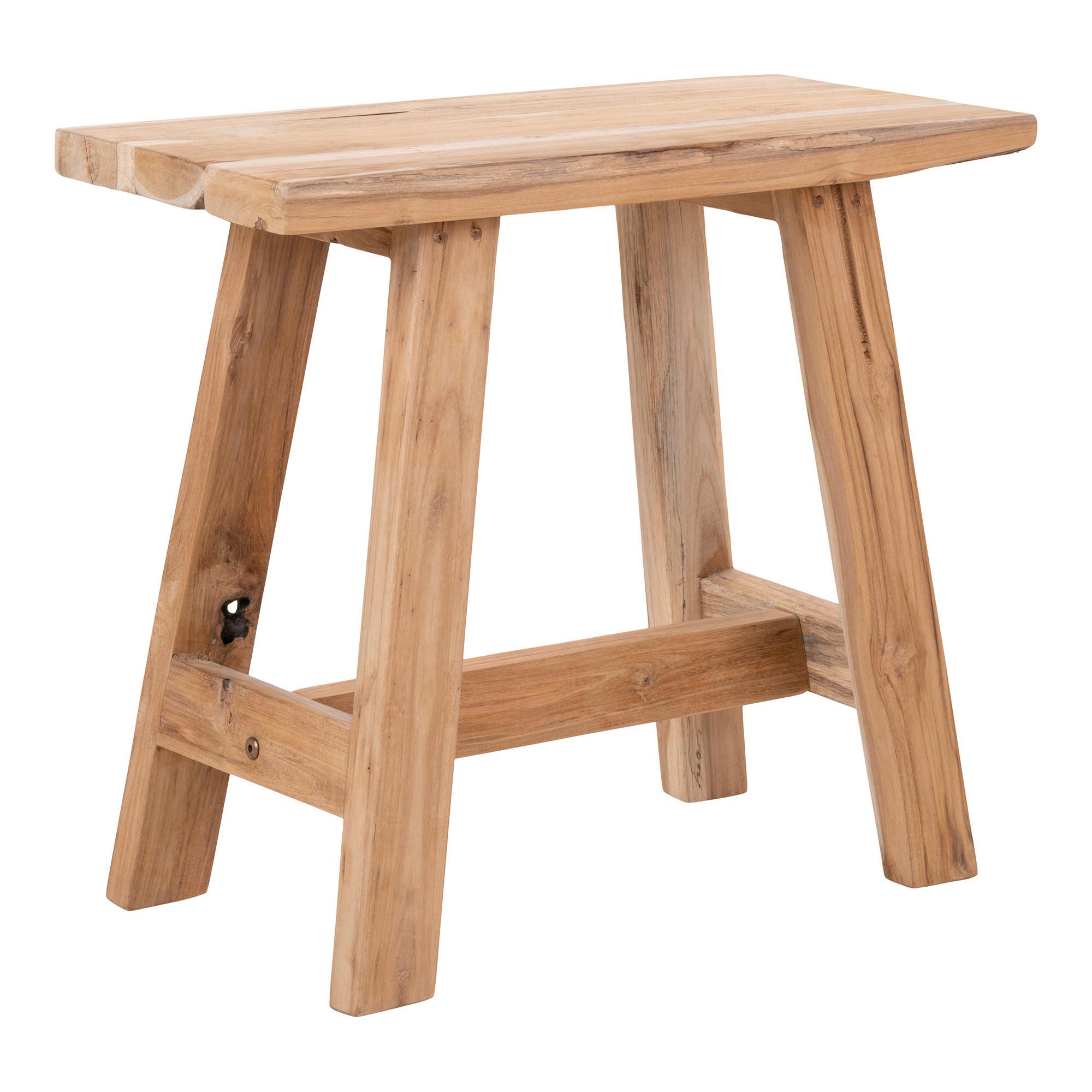 Hocker Barcelona Echtholz - Teakfarben, Basics, Holz (50/45/25cm) - MID.YOU