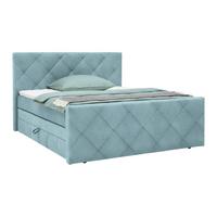 Boxspringbett Adele Blau ca. 180x200cm - Blau, KONVENTIONELL, Holz/Holzwerkstoff (180/200cm) - Mömax