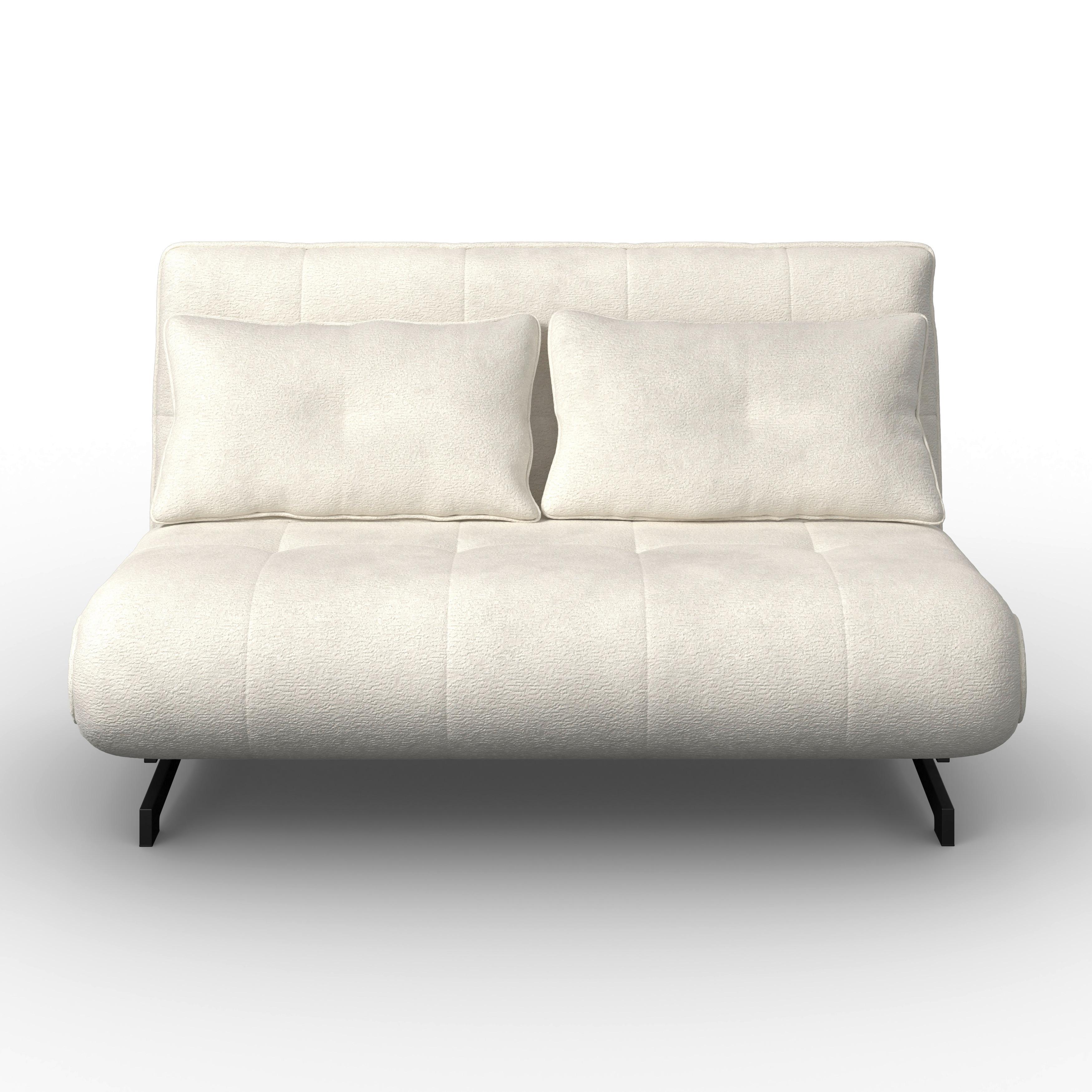 BÄDDSOFFA LUNA - vit/svart, Modern, metall/textil (143/84/81cm) - Bessagi Home