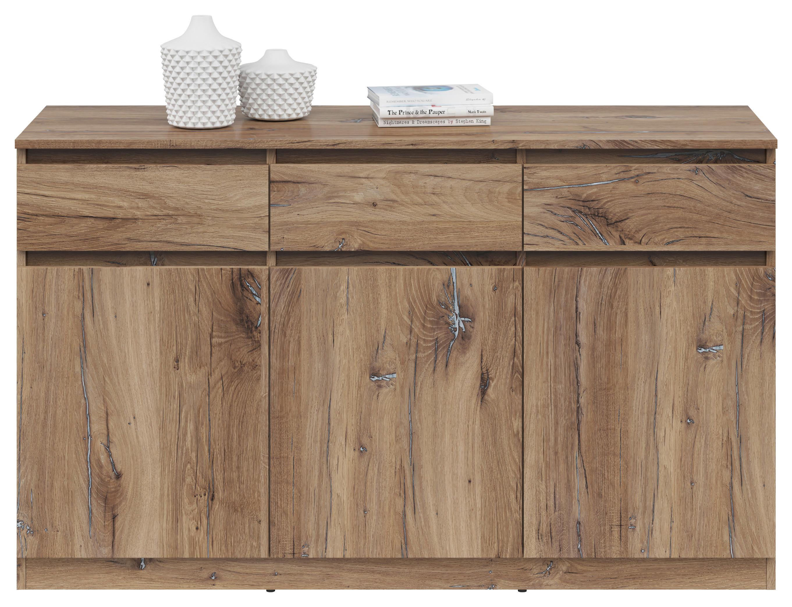 Kommode Saturn in Eichefarbe - Eichefarben, Konventionell, Holzwerkstoff (135/81/42cm) - Mömax