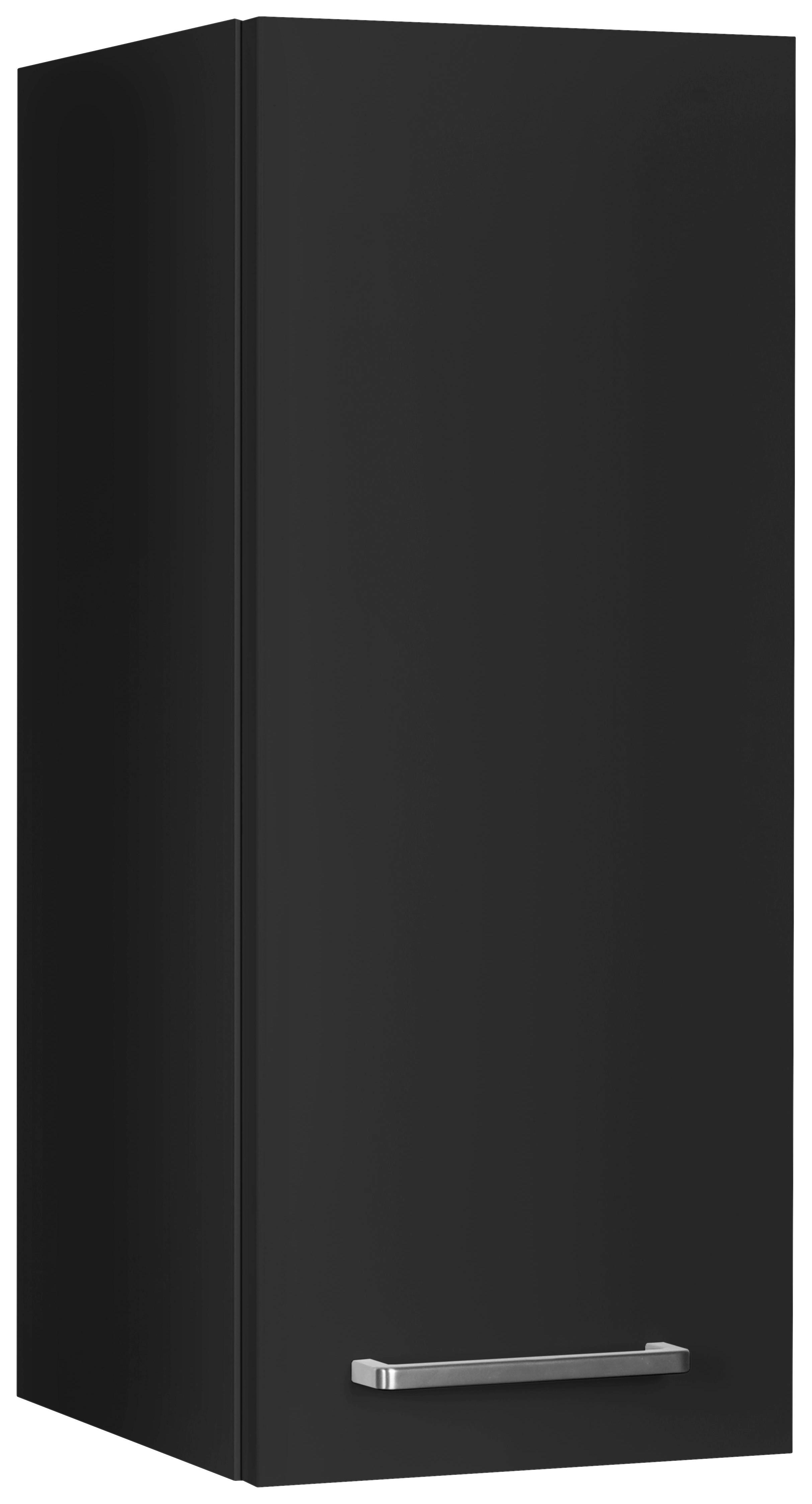 Küchenoberschrank Touch Schwarz - Edelstahlfarben/Schwarz, MODERN, Holzwerkstoff/Metall (30/72/35cm) - Nobilia