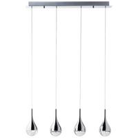 LED-Hängeleuchte Frizzante Chromfarben max. 20 Watt - Chromfarben, Design, Glas/Metall (70/9/114,50cm) - Brilliant