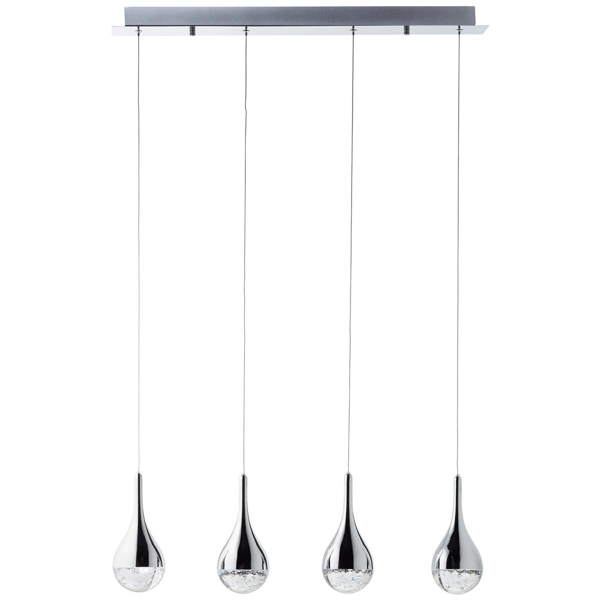 LED-Hängeleuchte Frizzante Chromfarben max. 20 Watt - Chromfarben, Design, Glas/Metall (70/9/114,50cm) - Brilliant
