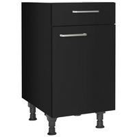 Schubkastenunterschrank Touch Schwarz - Edelstahlfarben/Schwarz, MODERN, Holzwerkstoff/Metall (45/87/56cm) - Nobilia
