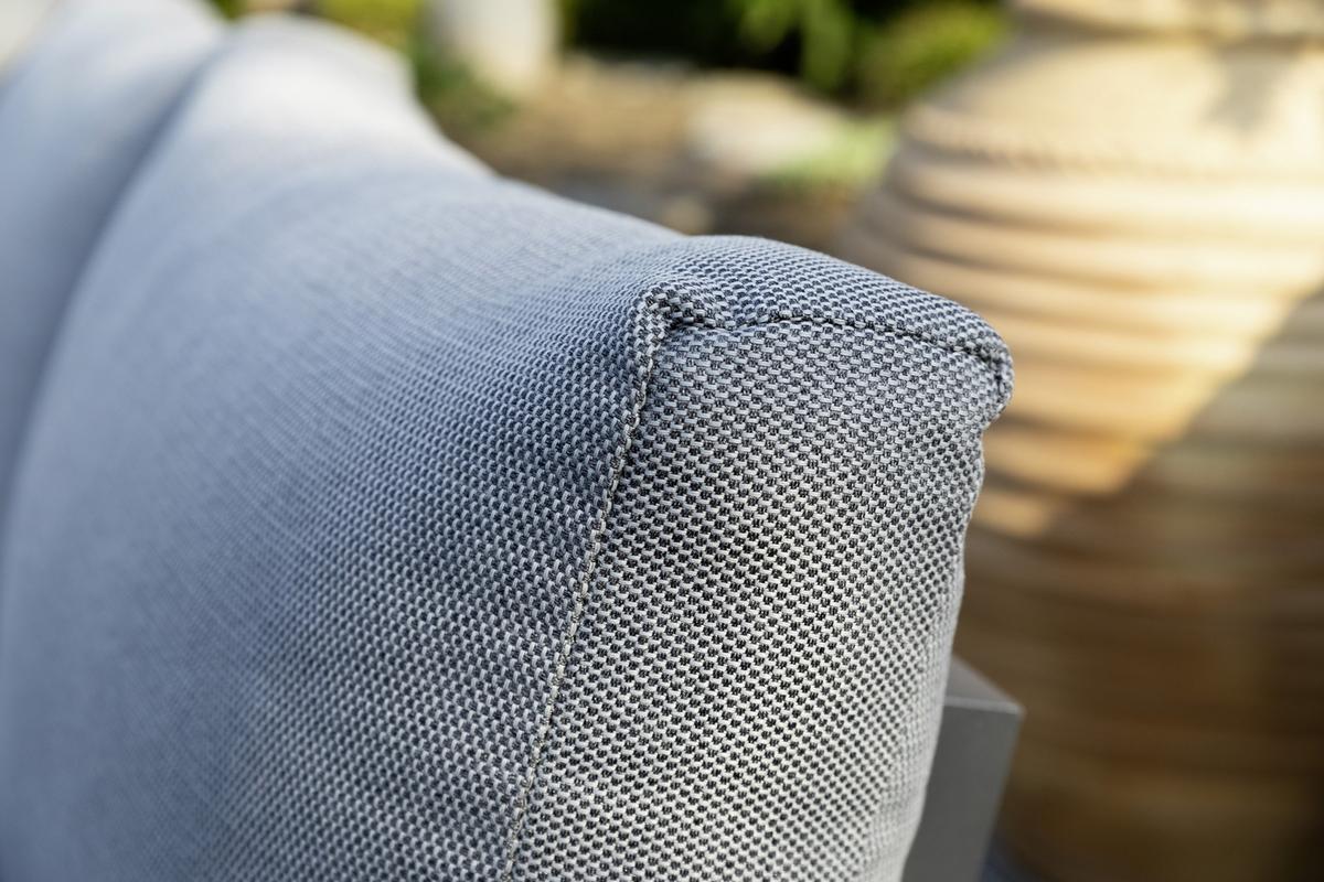 Loungegarnitur 3-tlg. Samara Holz/Metall/Textil mit Kissen - Anthrazit/Grau, Basics, Holz/Textil (253/70/175cm) - Gardenson