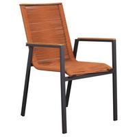 Stapelsessel Montana Terracotta stapelbar - Anthrazit/Terracotta, Design, Holz/Textil (55/66/87cm) - Gardenson