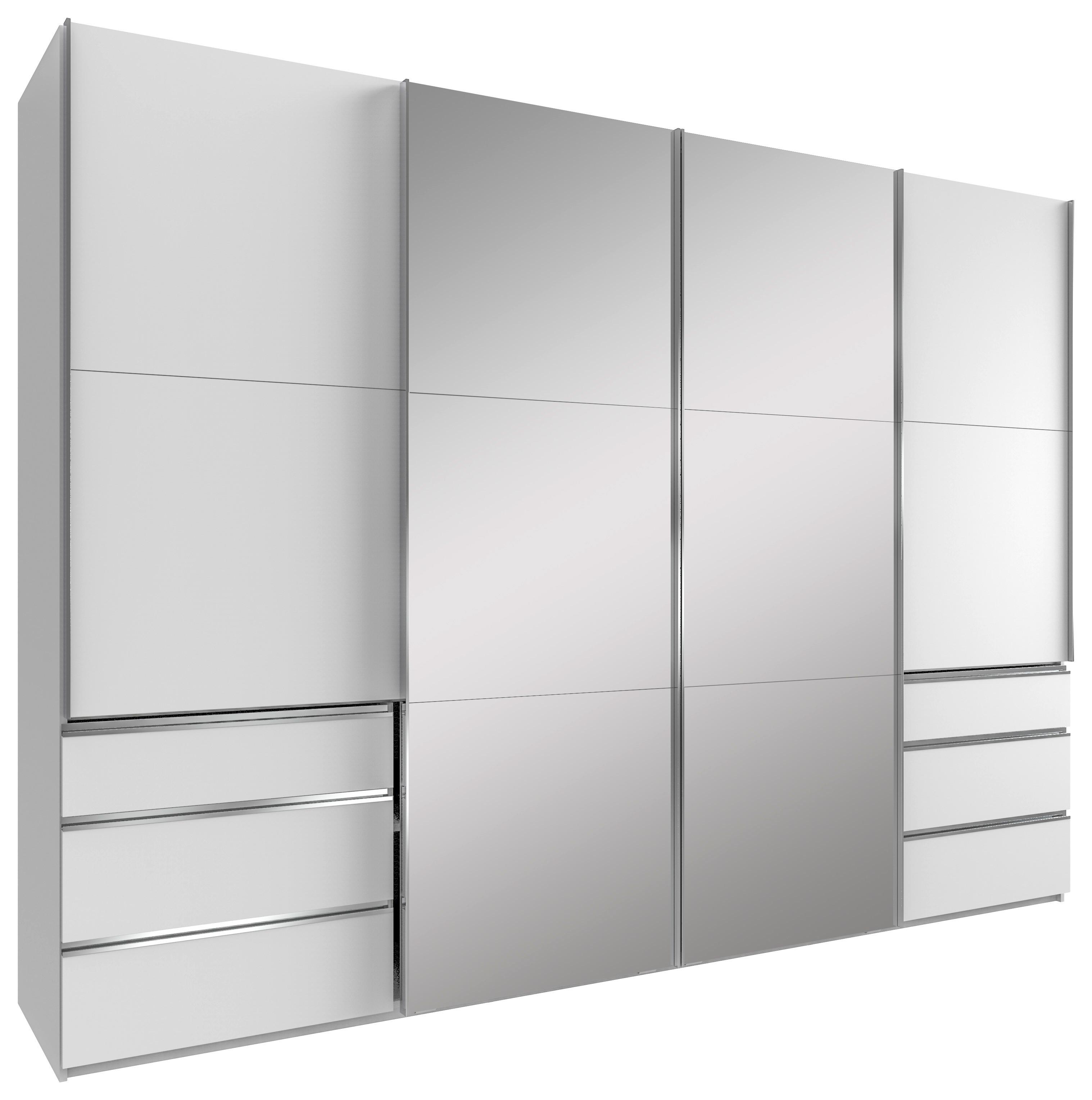 Ormar S Kliznim Vratima Level 36a - bijela/boje kroma, Moderno, staklo/drvni materijal (300/216/65cm) - Modern Living