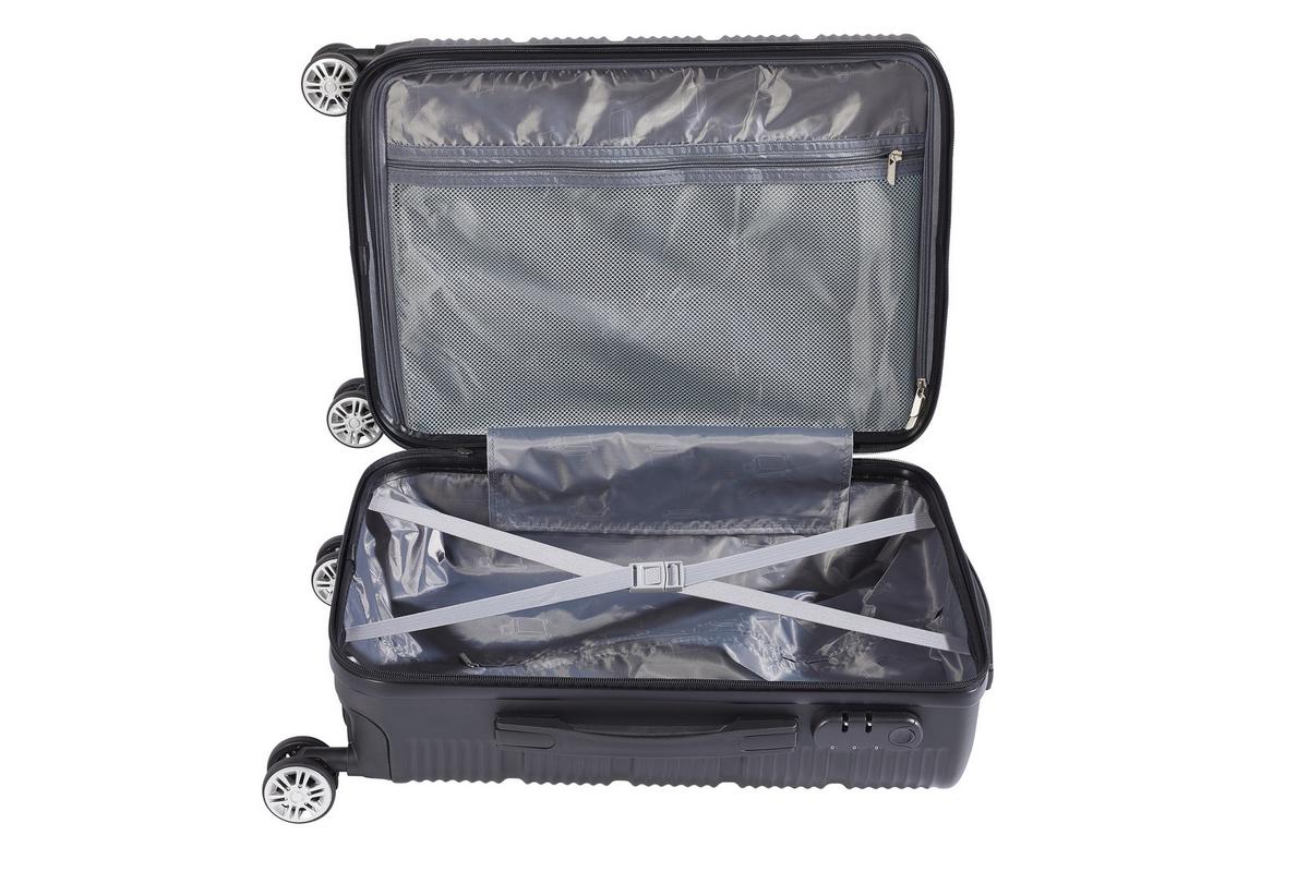 ZESTAW WALIZEK PODRÓŻNYCH LTS-99030 - czarny, Basics, tworzywo sztuczne/metal - Novel