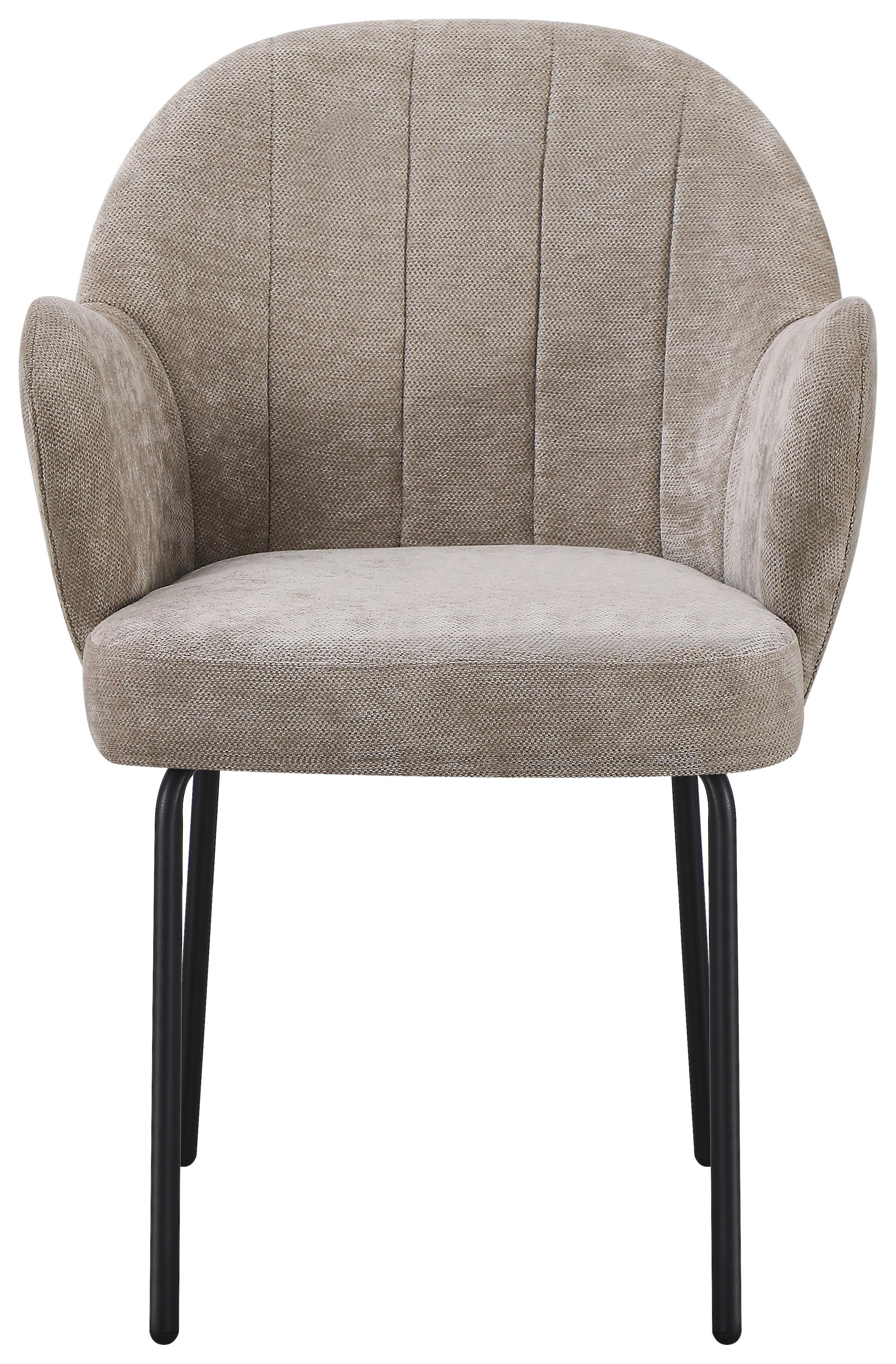 STOL MED ARMSTÖD FIONA - beige/svart, Design, metall/textil (63/82/60cm) - Mömax