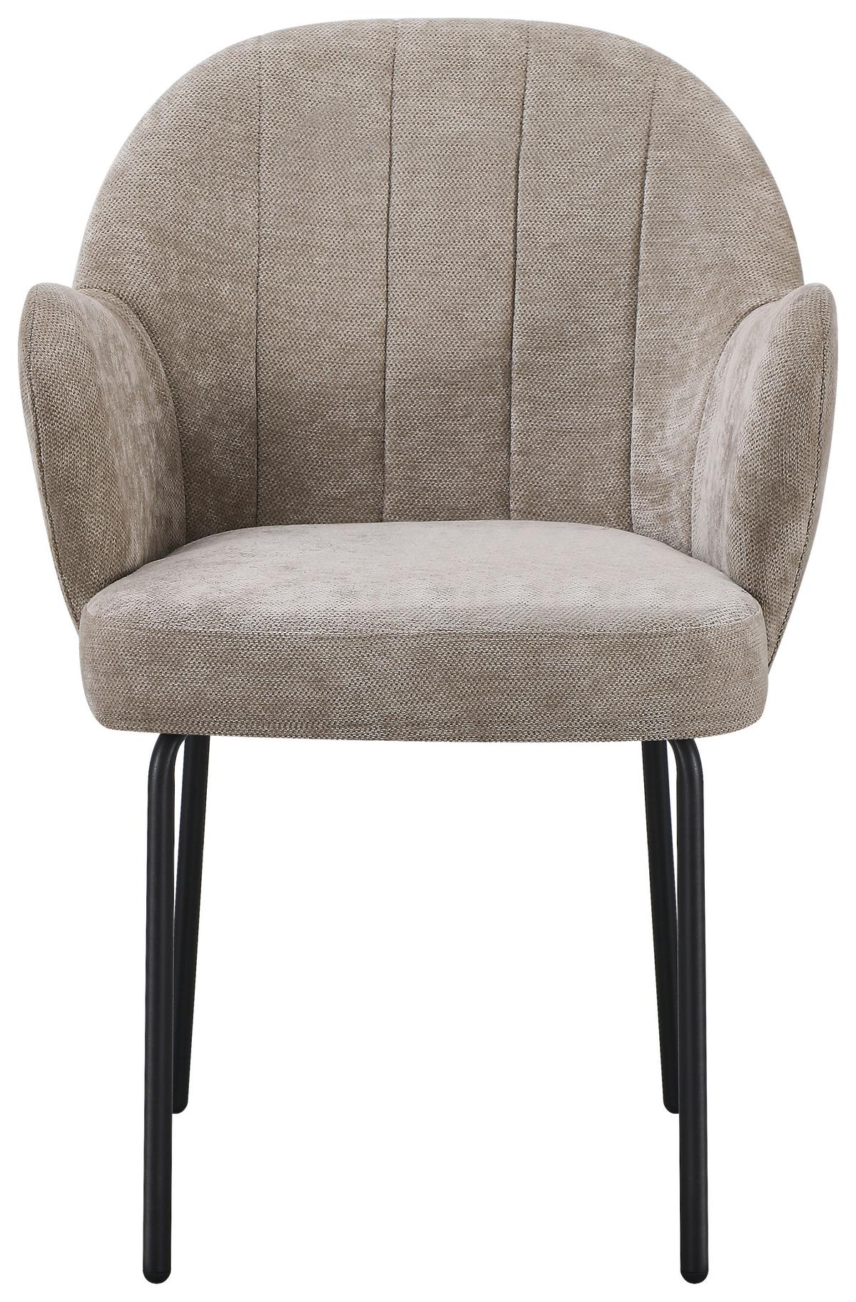 Naslanjač Fiona - črna/bež, Design, kovina/tekstil (63/82/60cm) - Mömax