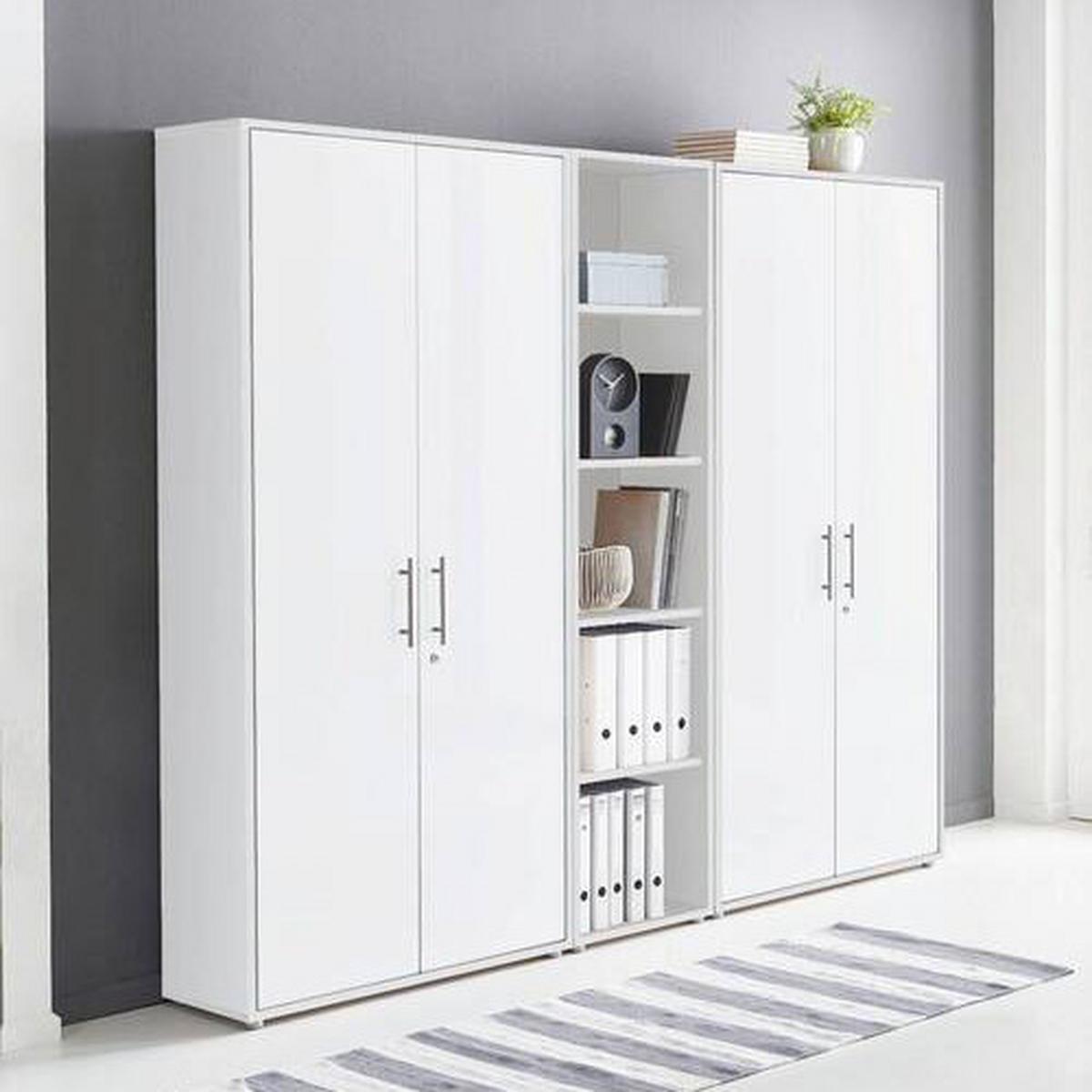 Aktenschrank Office Edition Sw Set 10 Weiß - Weiß, MODERN, Holzwerkstoff (212,9/185,6/33cm) - MID.YOU