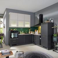 Eckküche PN435 ohne Geräte ca. 236,6x248,2cm Grafit - Goldfarben/Graphitfarben, LIFESTYLE, Holzwerkstoff/Metall (236,6/248,2cm) - Pino