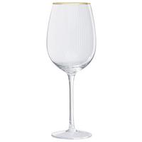 Weinglas Earth Tones ca. 400ml - Klar/Goldfarben, Romantik / Landhaus, Glas (22,5cm) - Premium Living