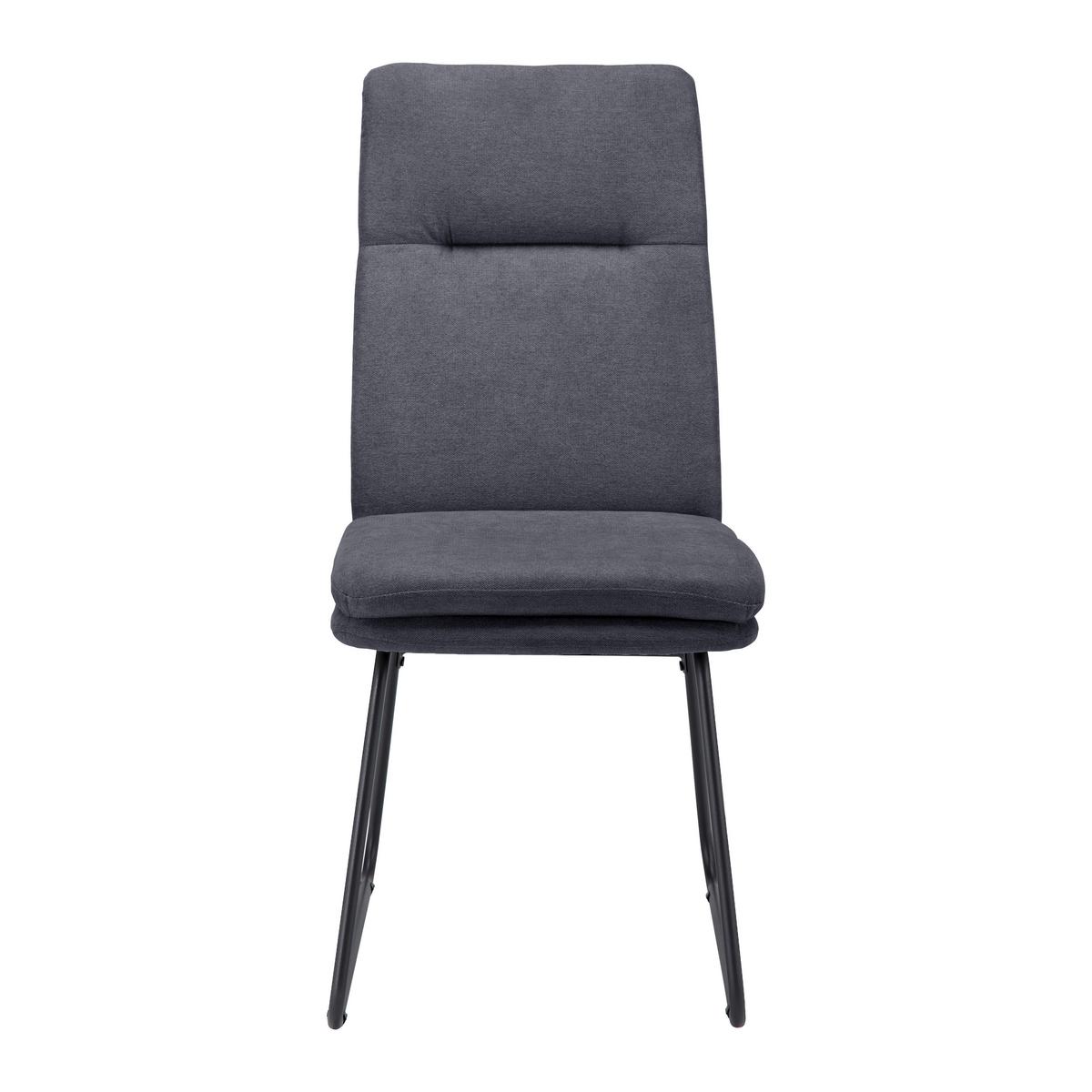 ZESTAW KRZESEŁ LEO - ciemnoszary/czarny, Modern, metal/tkanina (49/99/68cm) - Bessagi Home