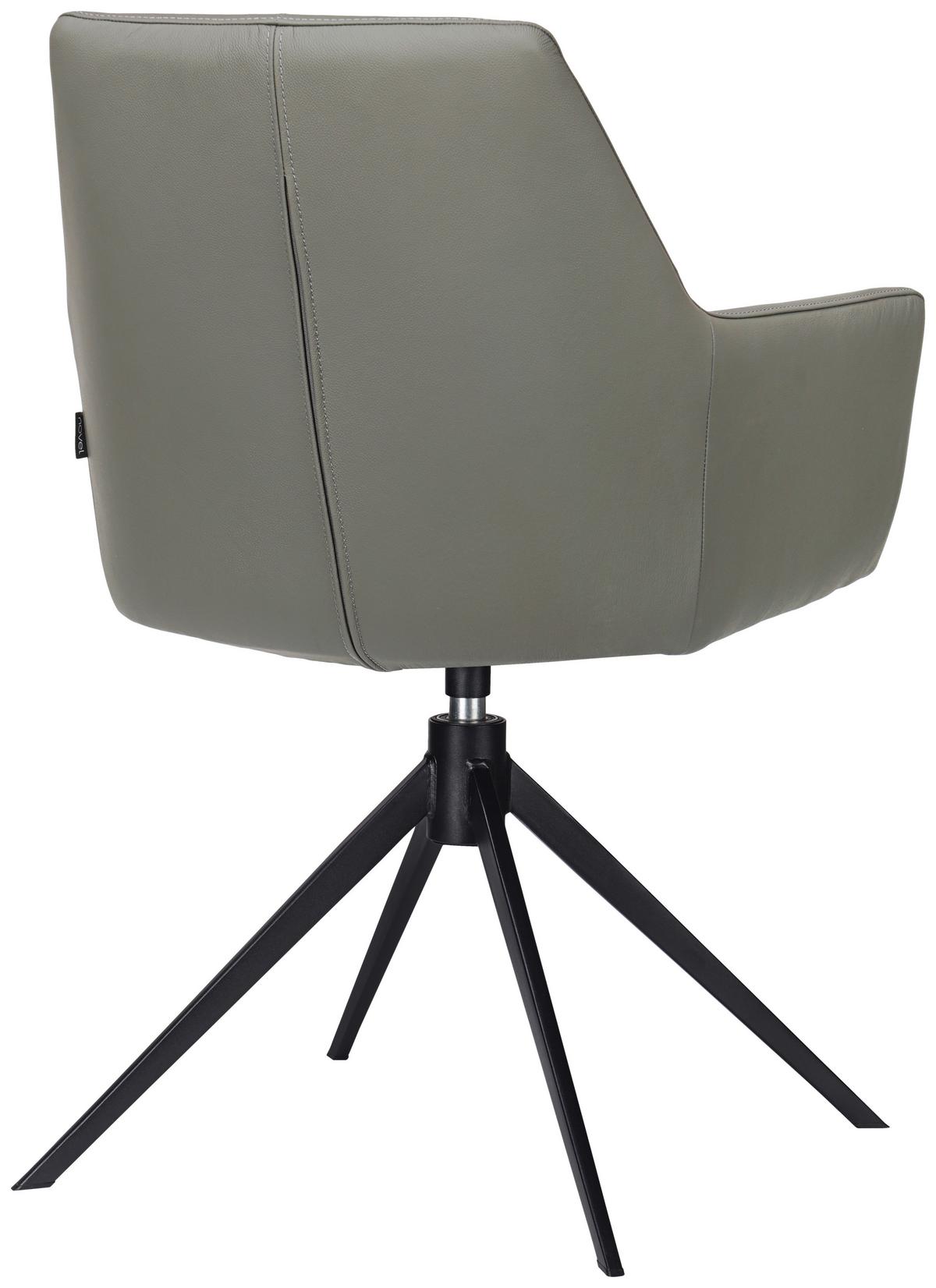 KRZESŁO Z PODŁOKIETNIKAMI MEDUSA -EXKLUSIV- - antracytowy/czarny, Konventionell, skóra/metal (59,5/87,5/63cm) - Novel