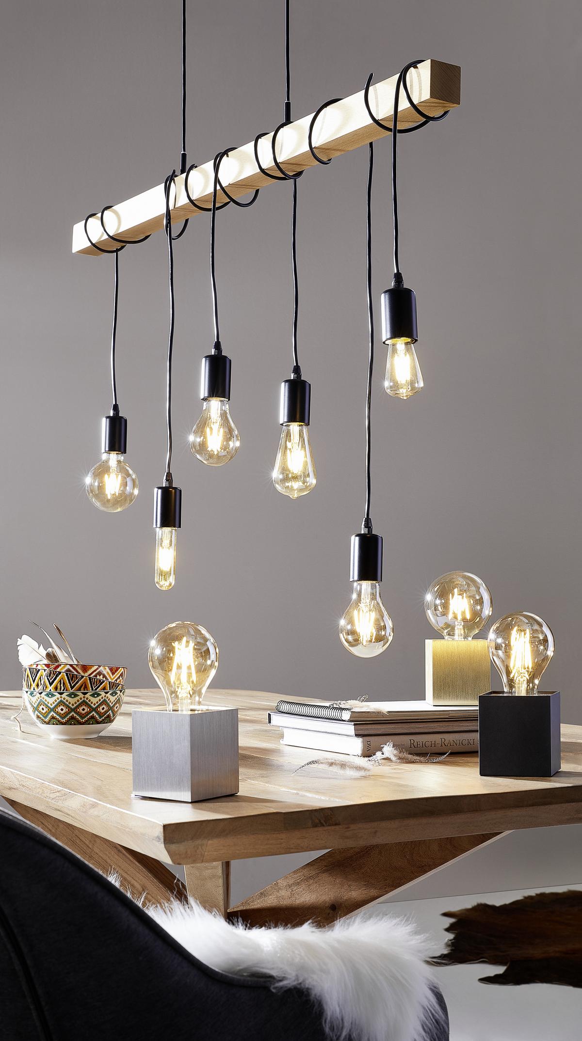LAMPA WISZĄCA 78845 TOWNSHEND *SBM* - czarny/brązowy, Lifestyle, metal/drewno (100cm) - Marama