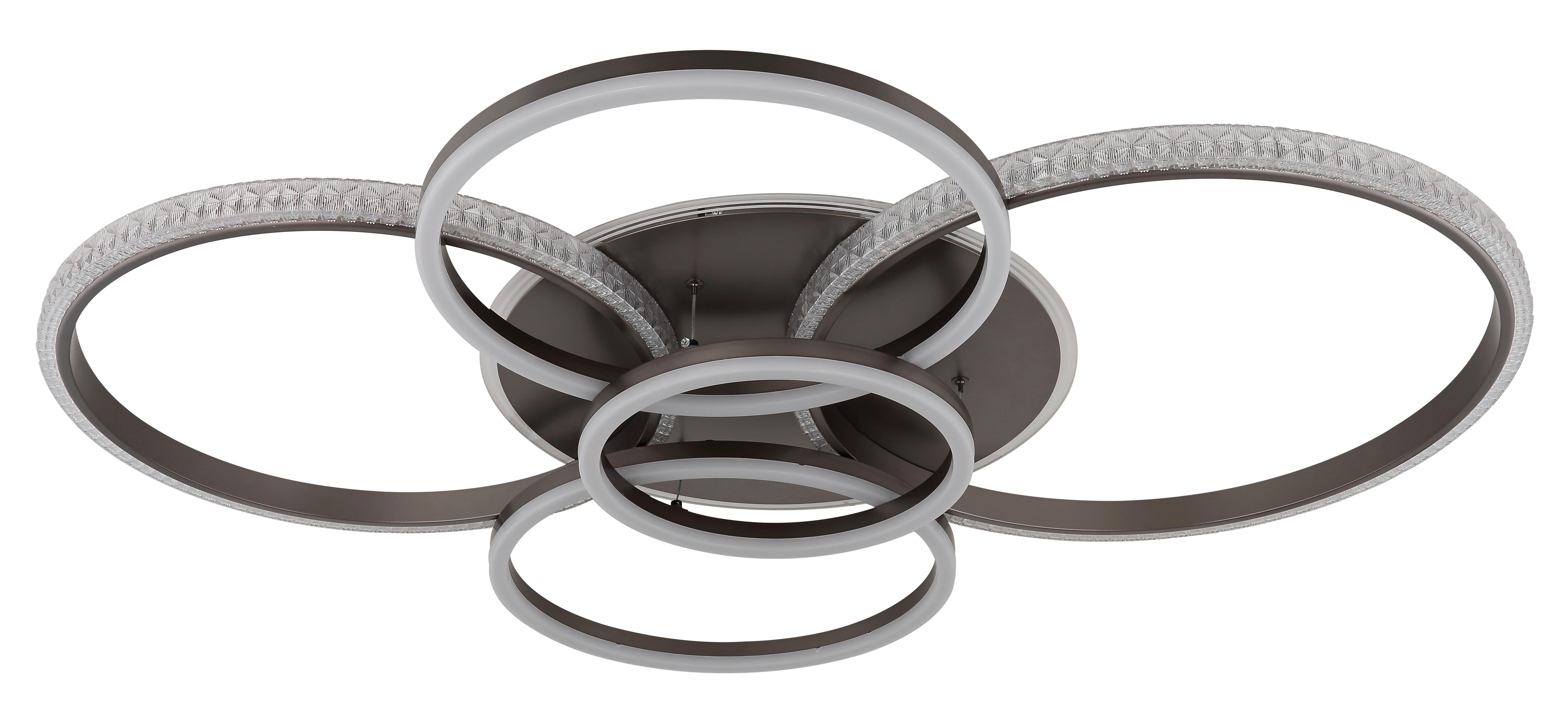 LED-DECKENLEUCHTE 48467-70A ALAINA - Klar/Anthrazit, Design, Kunststoff/Metall (110/88/11,5cm) - Globo