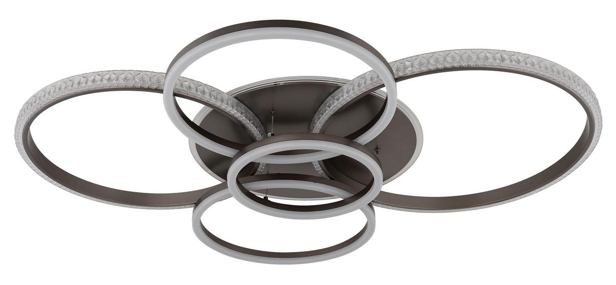 Led Stropna Svjetiljka Opal , Antracit Boja - prozirno/antracit, Design, metal/plastika (110/88/11,5cm) - Globo