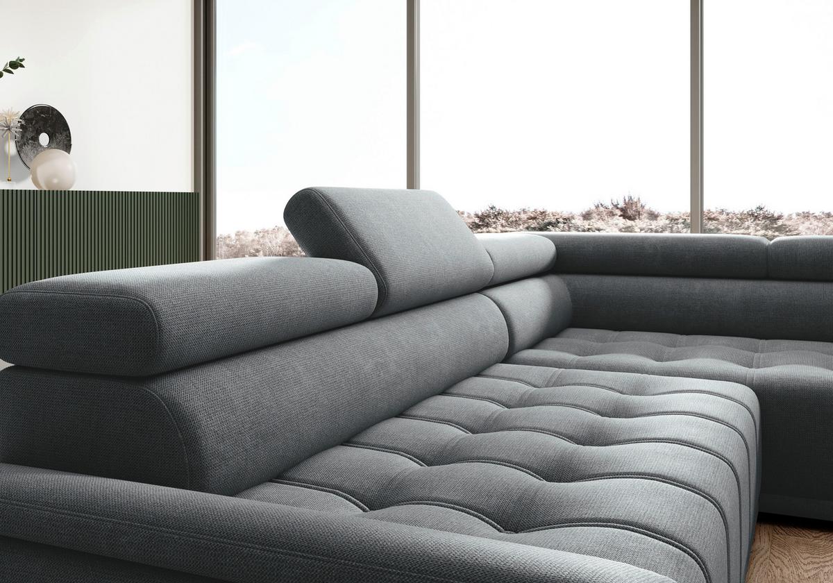 Kutna Garnitura Gremio - crna/antracit, Moderno, tekstil/plastika (283/106cm) - Modern Living