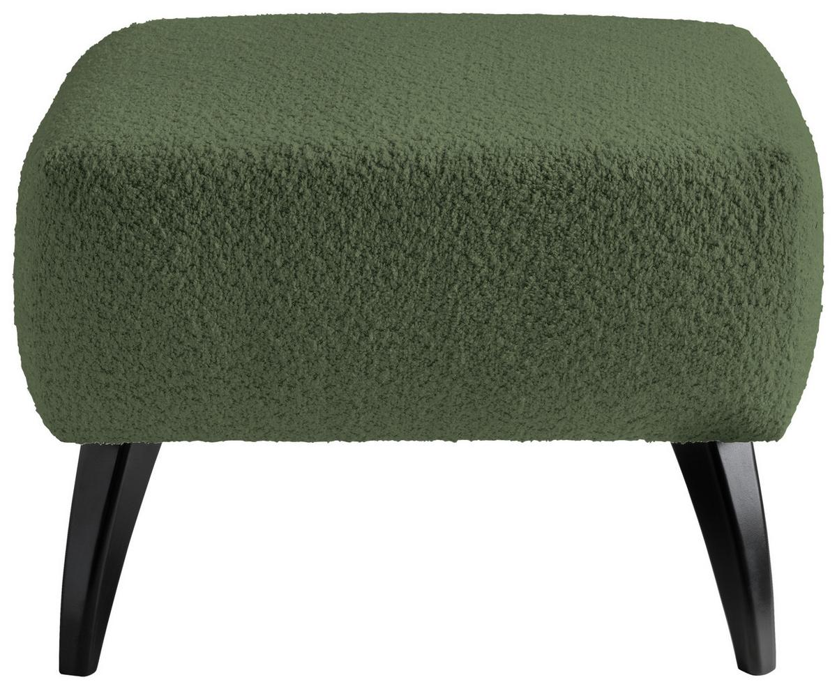 Hocker Colori Dunkelgrün Bouclé - Dunkelgrün/Schwarz, MODERN, Holz/Textil (66/44/66cm) - MID.YOU