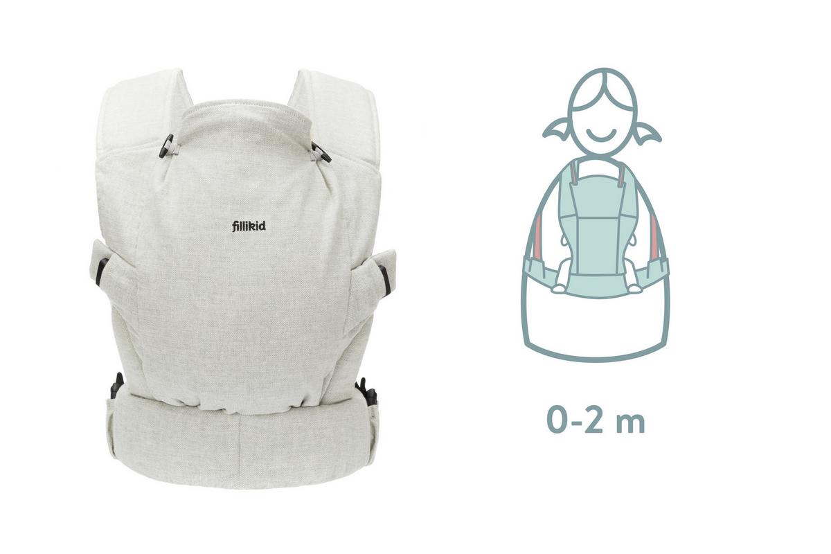 NOSIDEŁKO MC02-17 NATURAL - jasnoszary, Basics, tkanina (37/34cm) - Fillikid