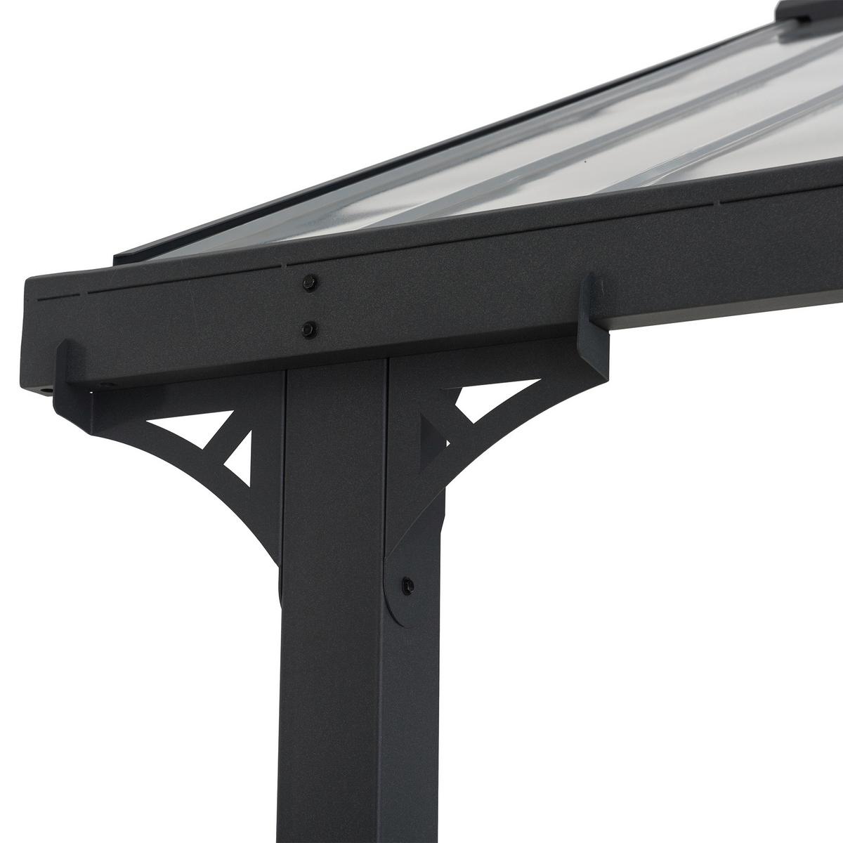 Carport Eiger Dunkelgrau ca. 610x301x367cm - Dunkelgrau, Basics, Metall (610/301/367,4cm) - Modante