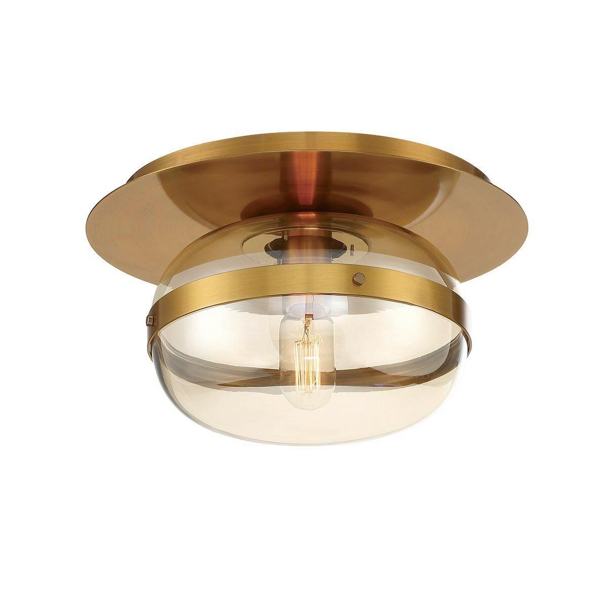 Mennyezeti Lámpa Qn-Nottingham-F-S-Ab - sárgarézszínű, Konventionell, üveg/fém (25/19cm) - Elstead Lighting