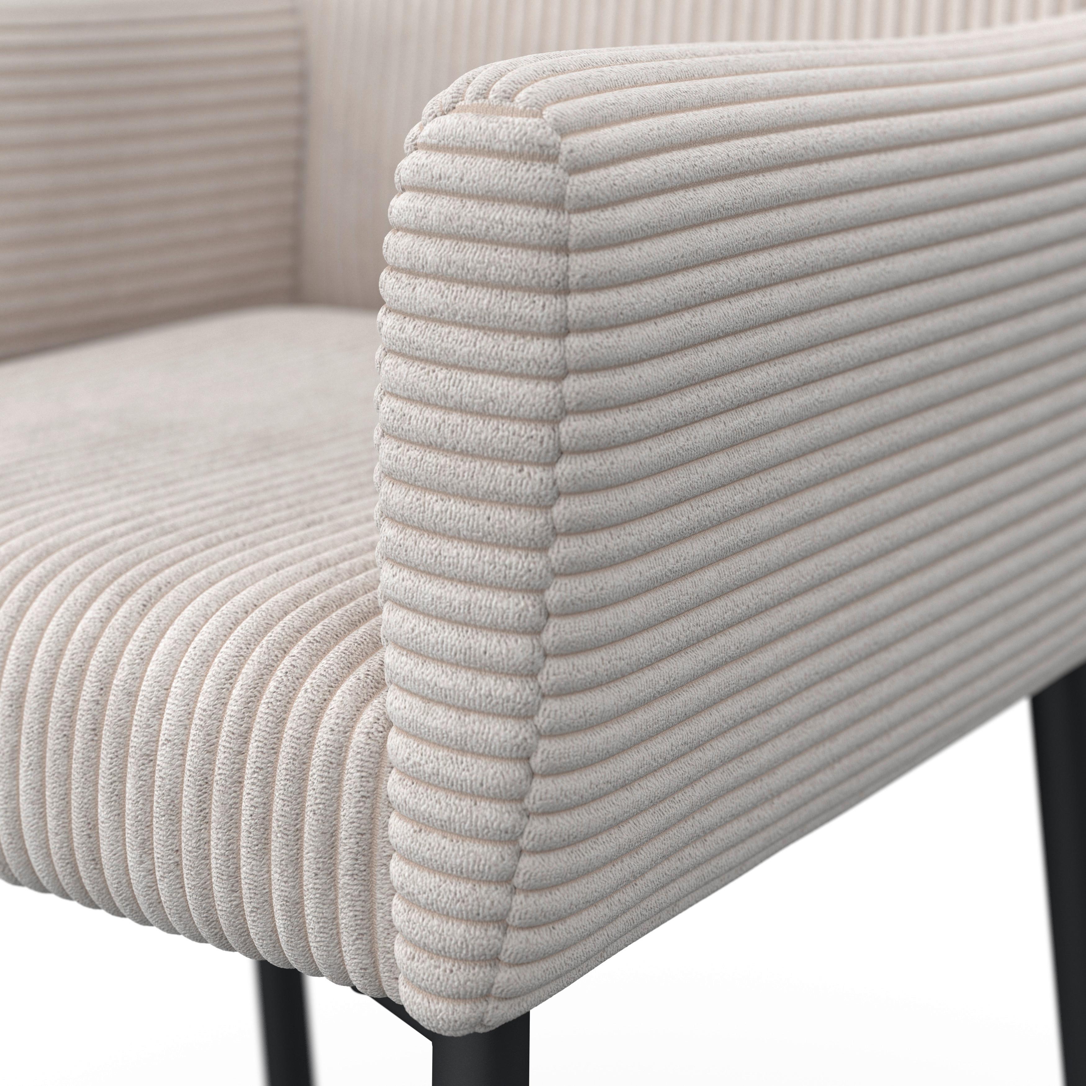 STOL MED ARMSTÖD SOFIA - beige/svart, Modern, metall/trä (57/87/58cm) - Bessagi Home