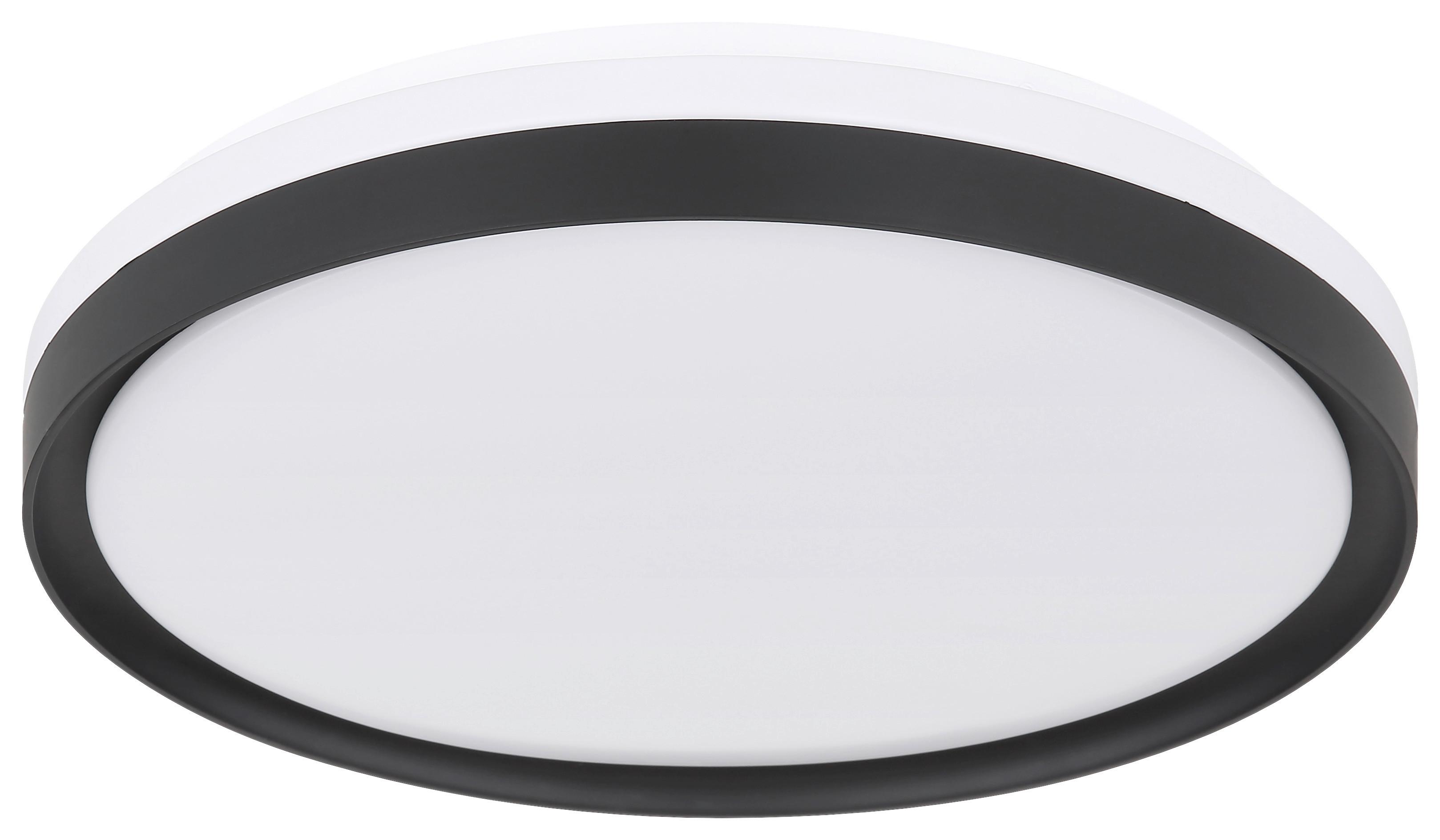 LED-Deckenleuchte Sonny in Schwarz/Weiß max. 18 Watt - Opal/Schwarz, MODERN, Kunststoff/Metall (39/8cm)