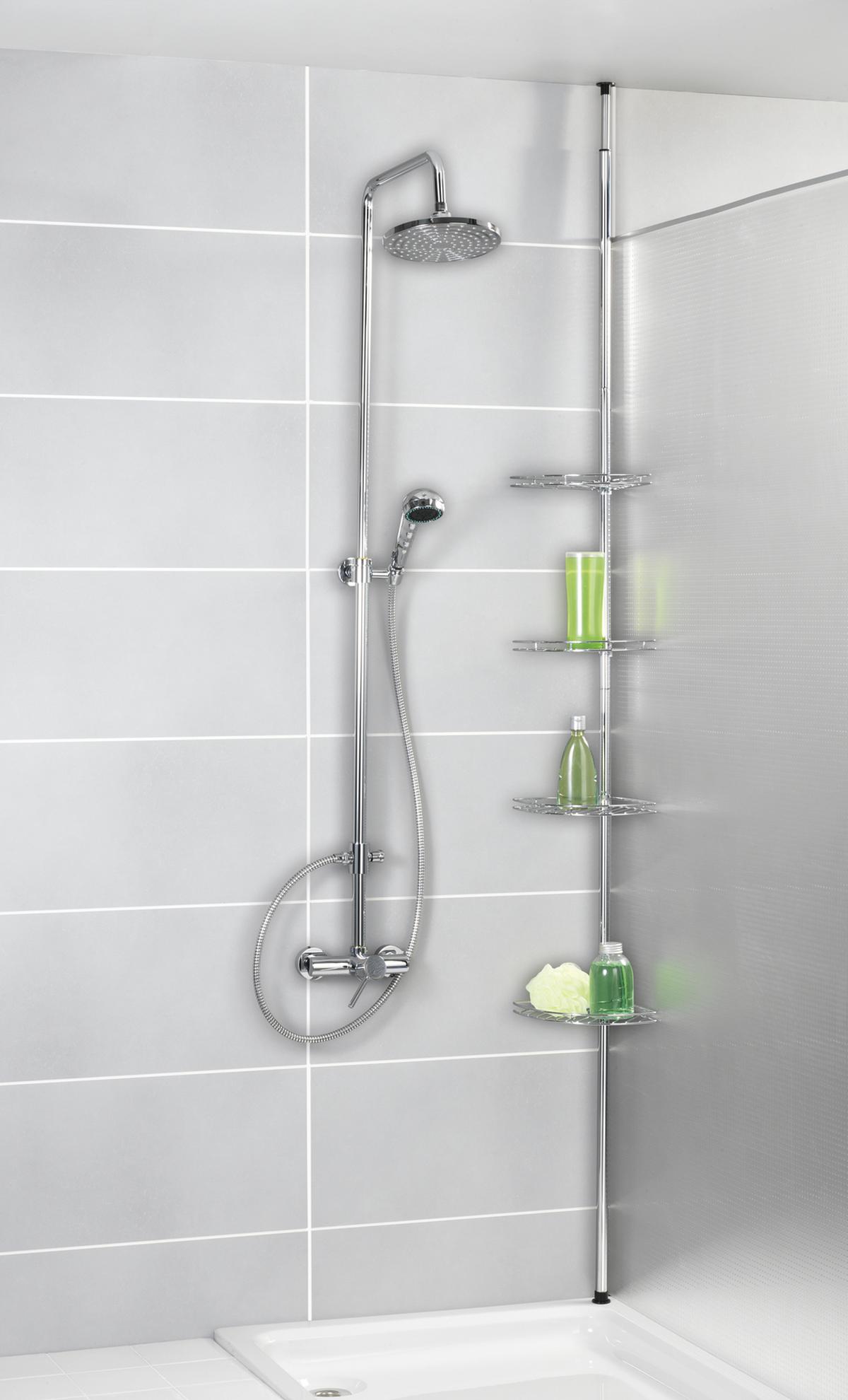 Duschregal Edelstahl, 4 Ablagen - MODERN, Metall (28/65-275/20cm) - Mömax