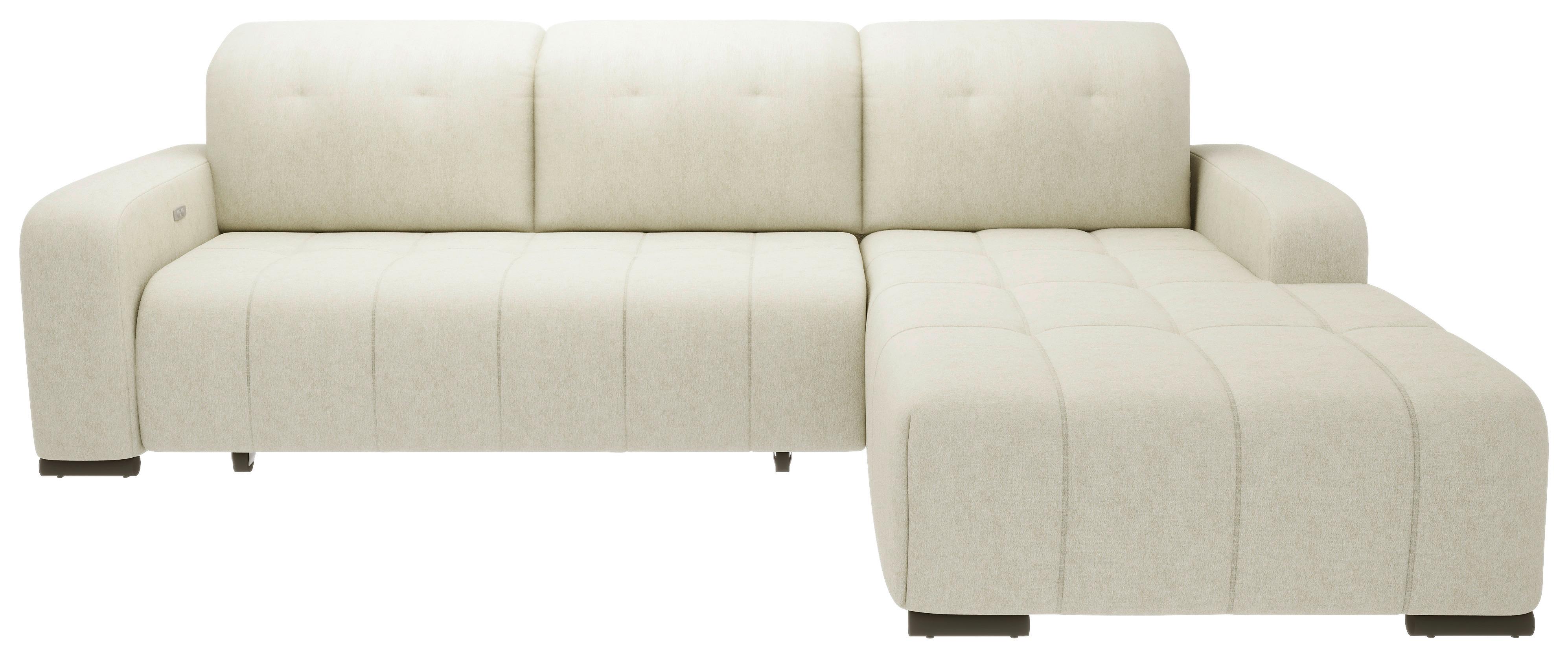 Wohnlandschaft Vicari Beige Mikrofaser - Beige/Schwarz, MODERN, Textil/Metall (185/292cm) - Livetastic