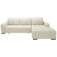 Wohnlandschaft Vicari Beige Mikrofaser - Beige/Schwarz, MODERN, Textil/Metall (185/292cm) - Livetastic