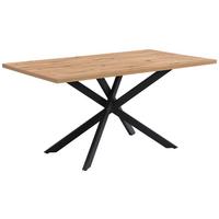 Jedilna Miza Ebbo, Barva Hrasta, 150x90 - črna/divji hrast, Trendi, kovina/leseni material (150/75/90cm)
