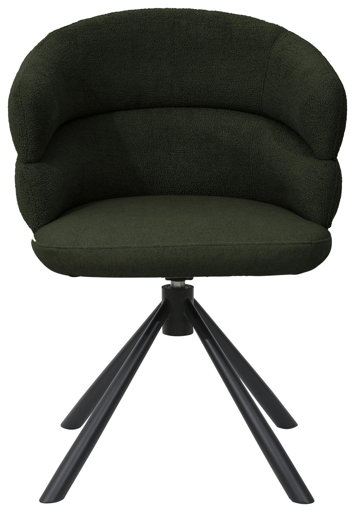 Armlehnstuhl Malia Grün - Schwarz/Grün, LIFESTYLE, Textil/Metall (58/83/62cm) - Premium Living