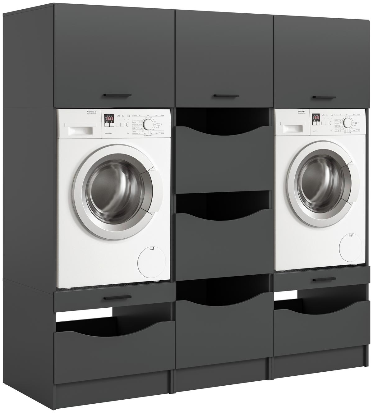Omara Za Pralni In Sušilni Stroj Free, Antracit - antracit, Basics, leseni material (192/195/68cm) - MID.YOU