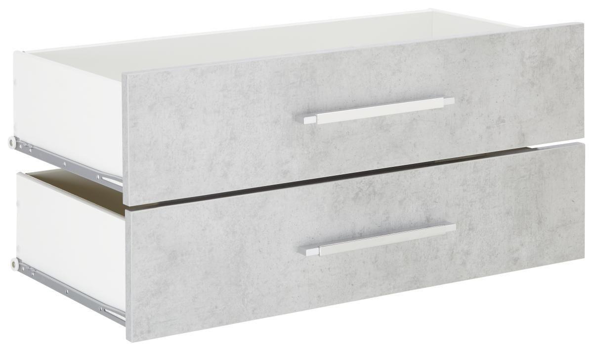 Schubladenset in Grau 2er Set - Grau, Modern, Holzwerkstoff/Metall (75,6/34,6/36,8cm) - Mömax
