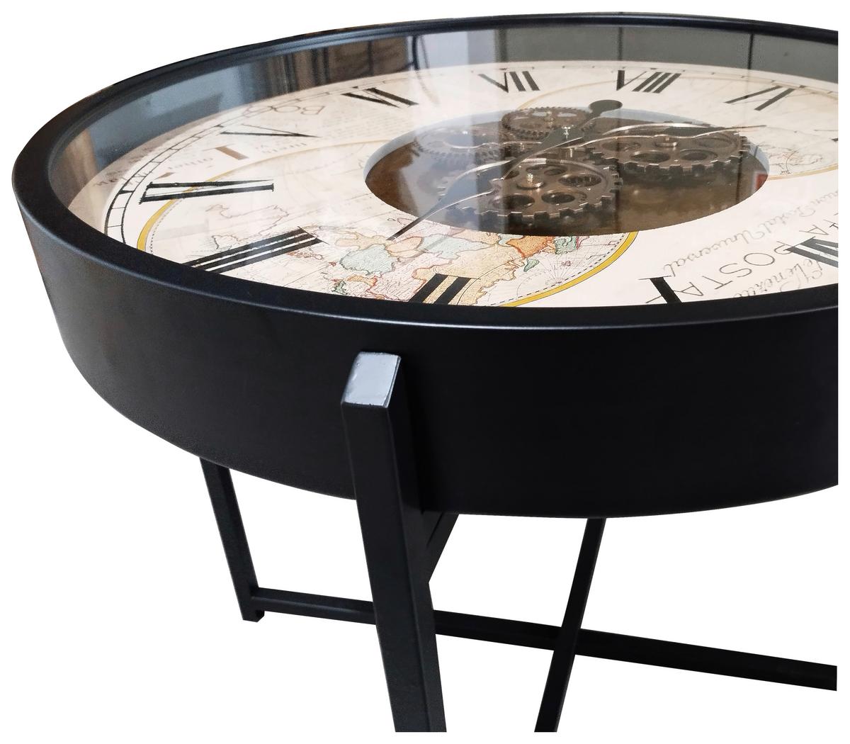 Măsuță de cafea TIME 1 - negru, Modern, sticlă/metal (71,5/57cm) - Modern Living