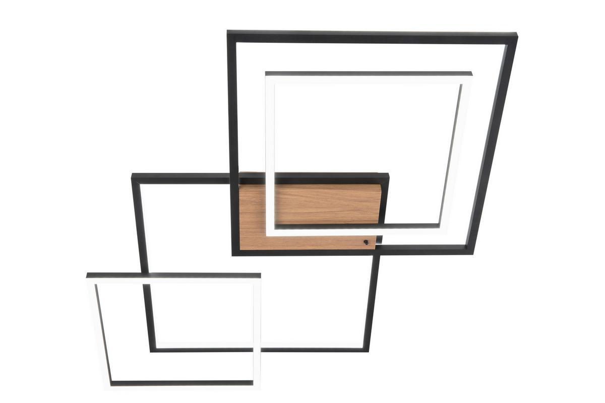 LAMPA SUFITOWA LED POWER WOOD *SBN*SH* - czarny/kolor orzecha włoskiego, Design, tworzywo sztuczne/metal (67/58/6cm) - Novel