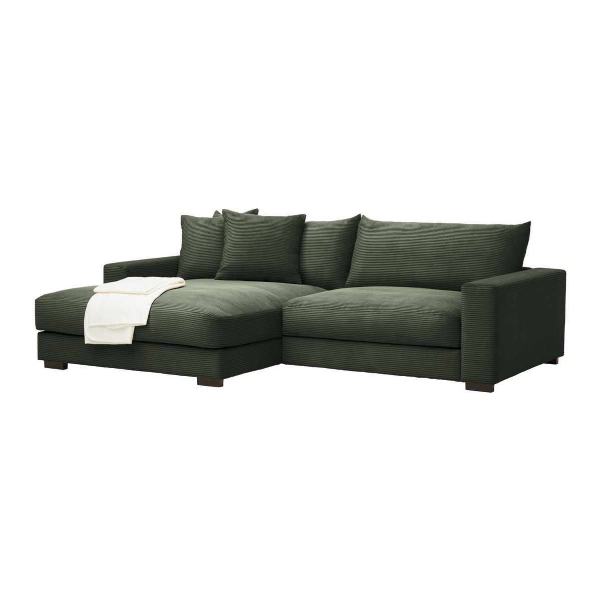 Wohnlandschaft Pedro-REC.3S in Grün - Dunkelgrün, Modern, Textil (180/265cm) - Mömax