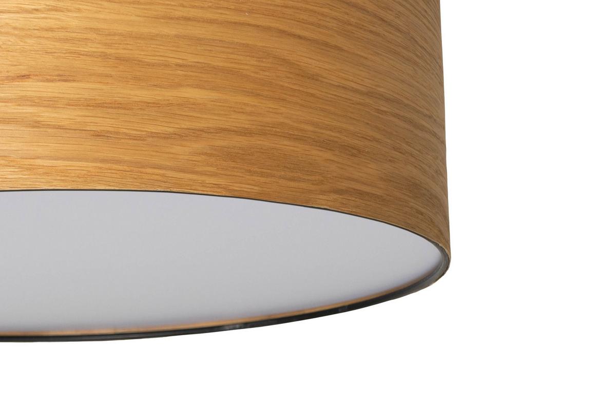 LAMPA SUFITOWA NOTTINGHAM - kolor dębowy/biały, Konventionell, tworzywo sztuczne/metal (50/13cm) - Novel