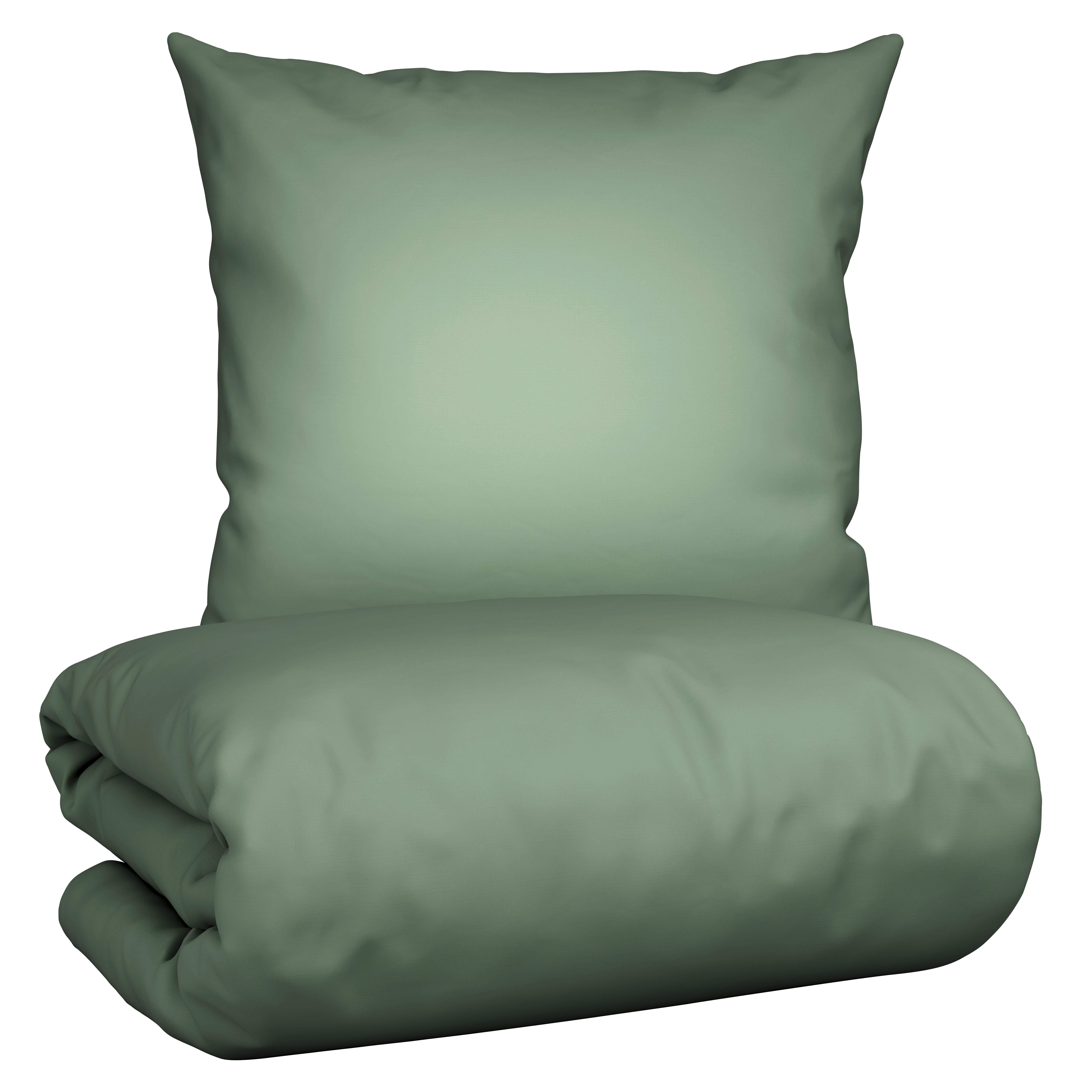 Bettwäsche Stone Washed Uni XXL Jadegrün ca. 200x200cm - Jadegrün, MODERN, Textil (200/200cm) - Modern Living